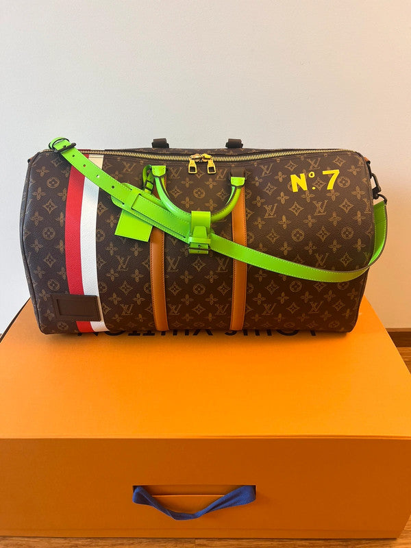 LV Keepall Bandouliere 55 Trunk NO7 Weekend Travel Bag