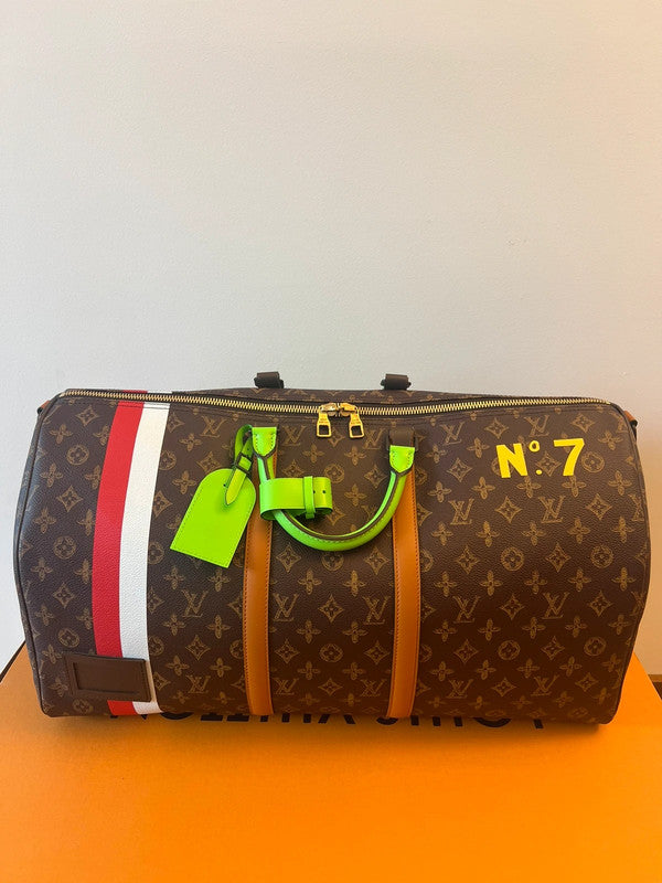 LV Keepall Bandouliere 55 Trunk NO7 Weekend Travel Bag