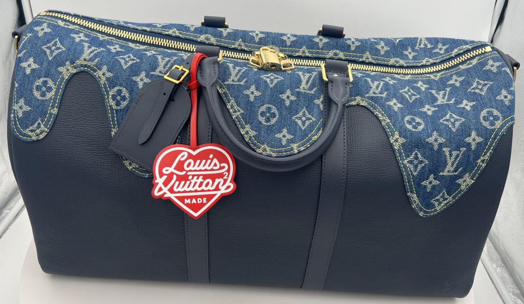 Louis Vuitton Blue Monogram Keepall Bandoulière M45975