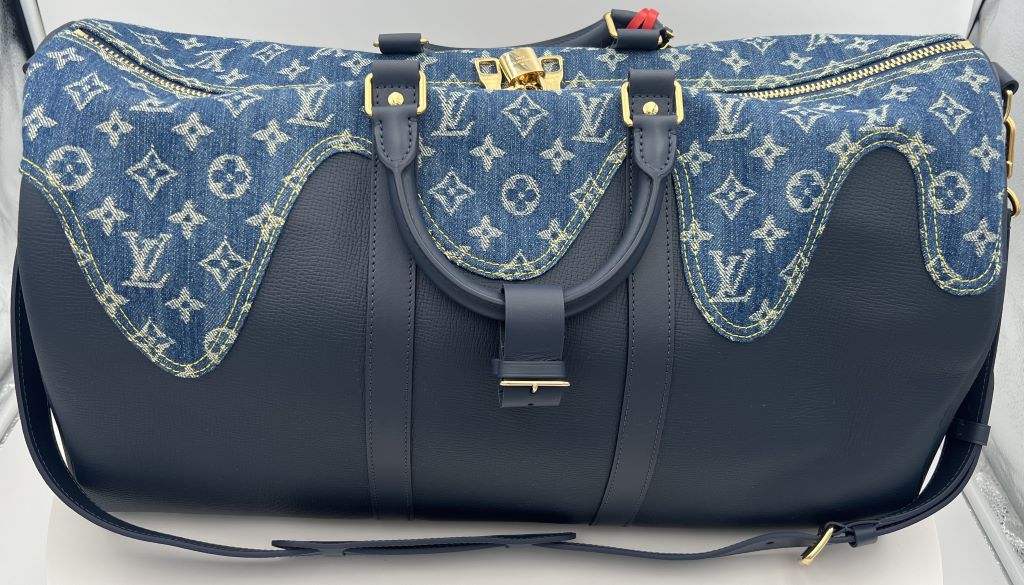 Louis Vuitton Blue Monogram Keepall Bandoulière M45975